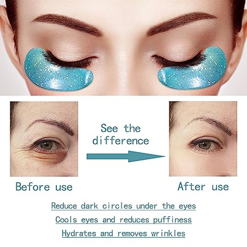 Under Eye Patches for Puffy eyes, 10Pairs eye gel pads for Dark Circles and Puffiness, hydrating Eye Mask for Wrinkles Anti Aging Eye Bags Moisturizing, Natural vitamin C undereye Care Gifts for Women