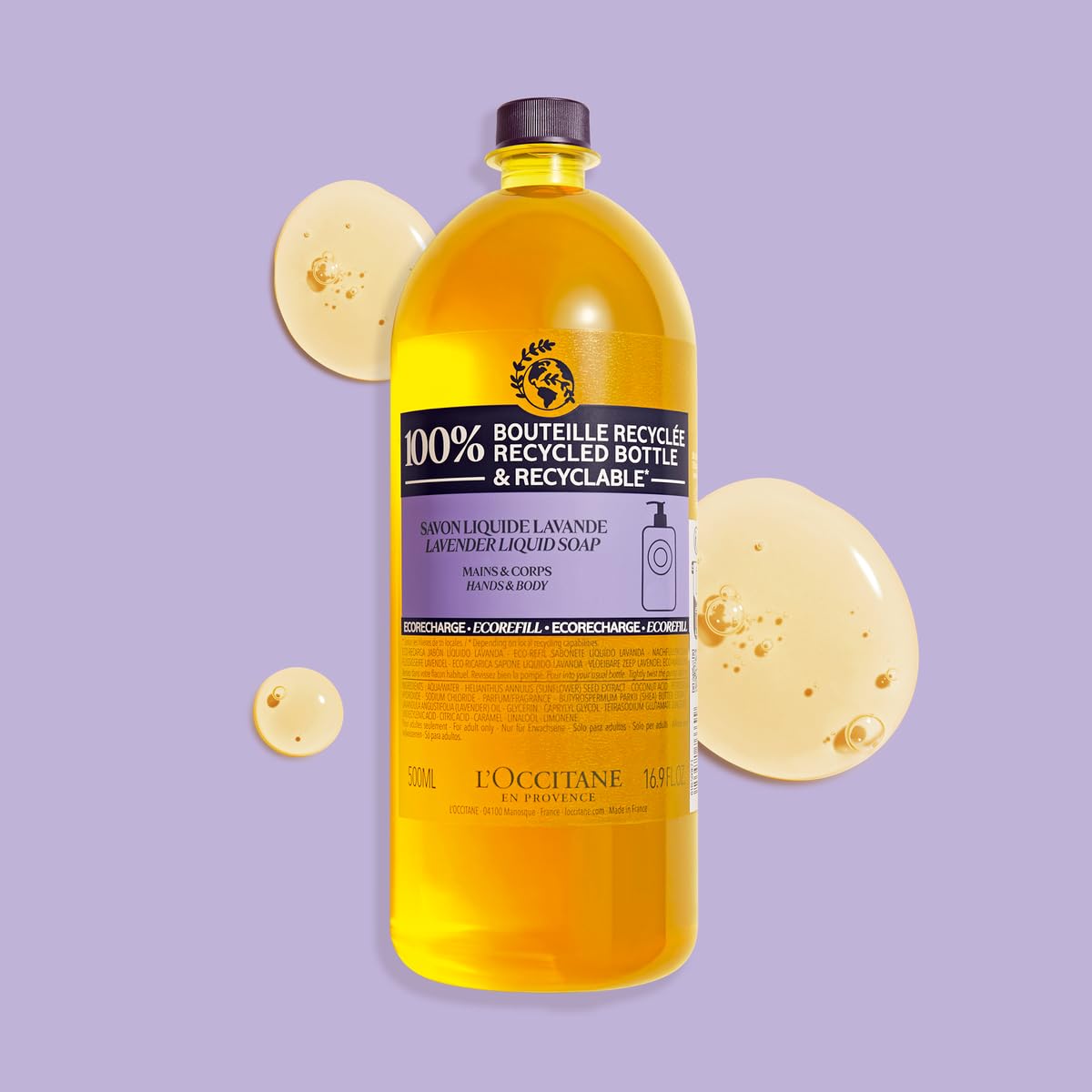 L'Occitane Shea Hands & Body Lavender Liquid Soap Refill 16.90 fl. oz