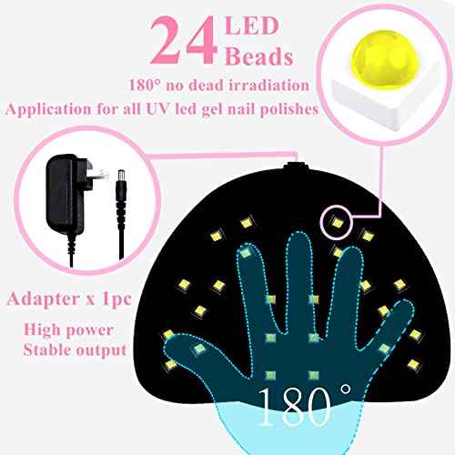 BIGBEAR UV Light for Nails, 48W LED Nail Light for Gel Polish, Fast Nail Dryer with Automatic Sensor, 3 Timer Setting, Small and Portable, UV LED Nail Lamp for Fingernail and Toenail