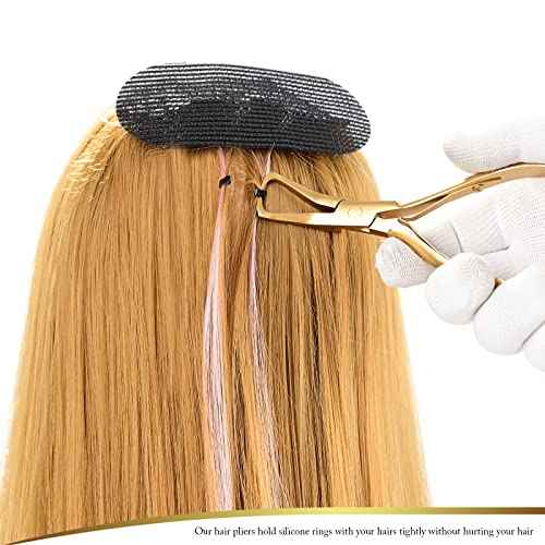 GlamorDove Hair Extension Tool Kit Stainless Steel Pliers Microlink Tool Set Opener Pliers Oxford Cloth Bag Hair Loop Tool Weft Extensions Hairdressing Styling Salon Accessories