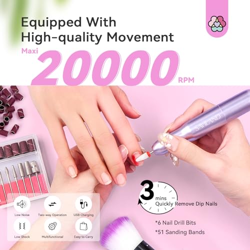 SAVILAND Dip Powder Nail Kit with Drill - 20 Colors Summer Neon Dip Nails Powder Starter Kit with Everything Dip Liquid Dipping System Base Top Coat Activator for Dip Manicure Art Salon DIY