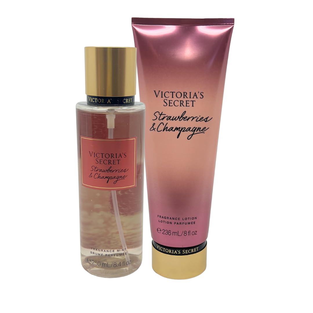 Strawberries & Champagne Fragrance Mist & Lotion Set - 8.4oz Mist & 8oz Lotion