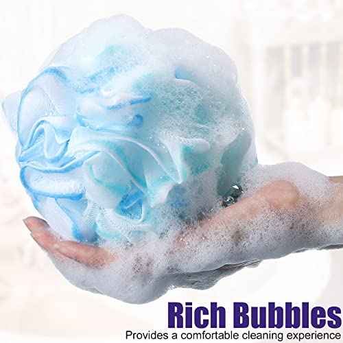 Shellwei 48 Pack Bath Sponge Shower Loofahs Bulk Pack 50g Soft Net Body Scrubber Shower Pouf Sponge Ball Body Mesh Pouf Exfoliating Bath Scrunchies for Men and Women
