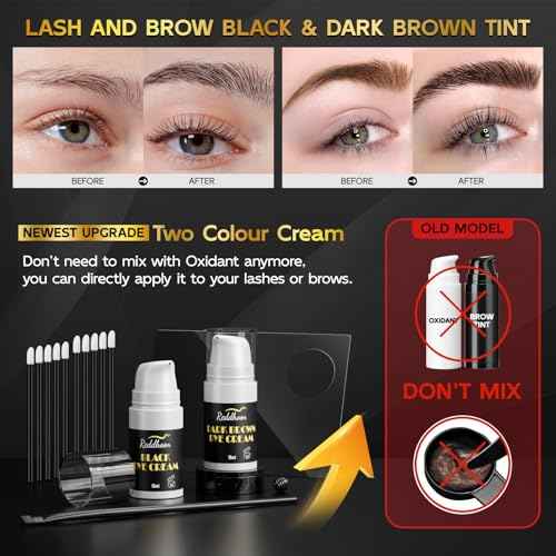 6 IN 1 Lash Lift & Brow Lamination Kit with Black Dark Brown, Home Lash Lift Kit, Quick Lash Curled Brow Perming with All Tools, Safe and Effective Result, Lasts for 6-8 Weeks, Christmas Gift for Her