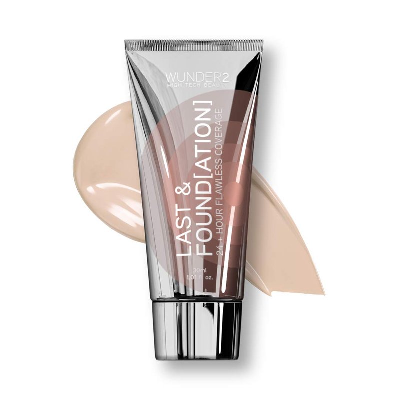 Wunder2 LAST & FOUNDATION Makeup - 24+ Hour Waterproof Full Coverage with Hyaluronic Acid | Porcelain 1.01 Fl Oz