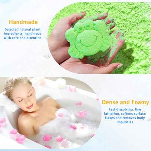 HEYMKGO Bath Bombs for Women and Kids, 8PCS Handmade Natural Boys Girls Fizzy Bubble Bath Bomb Gift Kit for Birthday Christmas Cute Women Relaxing Bath Bombs Set