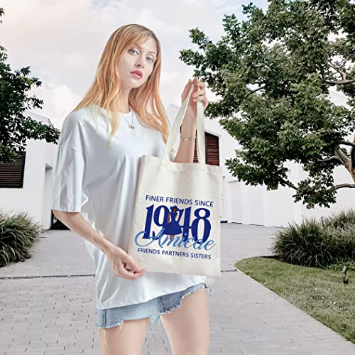 WCGXKO Sorority Inspired Gift Sorority Sisters Tote Bag For Women (Finer 48 tote)