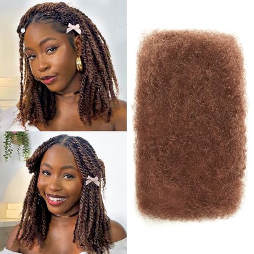 Afro Kinkys Bulk Human Hair -16 Inch 50g 4c Kinky Curly Bundles Human Braiding Hair For Mini Twist/Dreadlocks Extensions/Braids/Locs (#4, 16 Inch(Pack of 1))