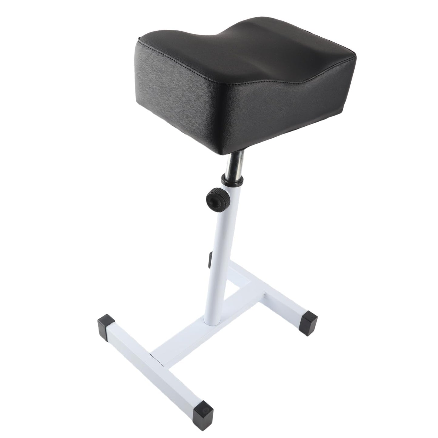 Adjustable Pedicure Footrest Stool, 15-22.4 Inch Height Black Metal