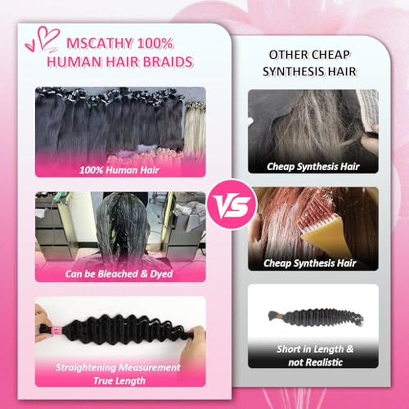 Human Braiding Hair for Boho Braids Deep Wave Bulk Human Hair for Braiding 150g Brazilian Human Hair for Boho Braids 20inch Bohemian Hair for Braiding Natural Black Best Human Extensions