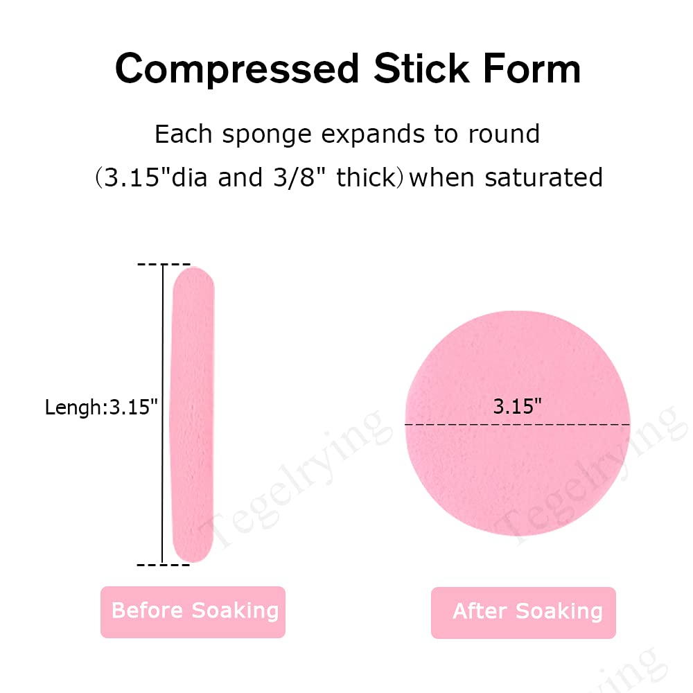 Facial Sponges Compressed,360 Pieces Makeup Remover PVA Professional Round Face Wash Sponges Spa Pads for Women Exfoliating Cleansing,Pink