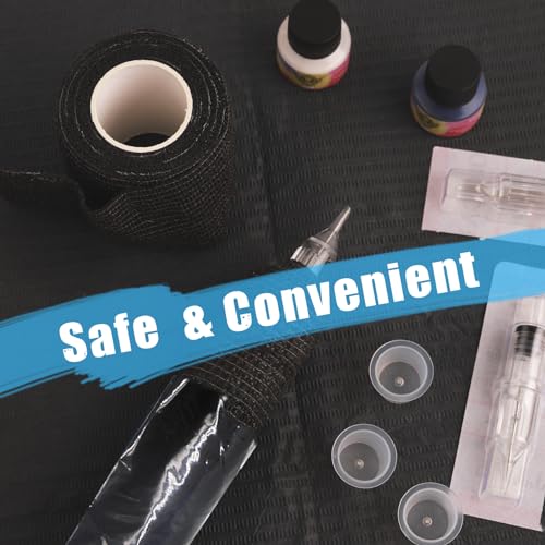 200PCS Pen Covers with 4PCS Grip Tape - CINRA Machine Cover Bags Black Tattoo Pen Covers Sleeves with Black Grip Cover Wrap Self-Adherent Tape Plastic Covers for Tattoo Machine Tattoo Supplies