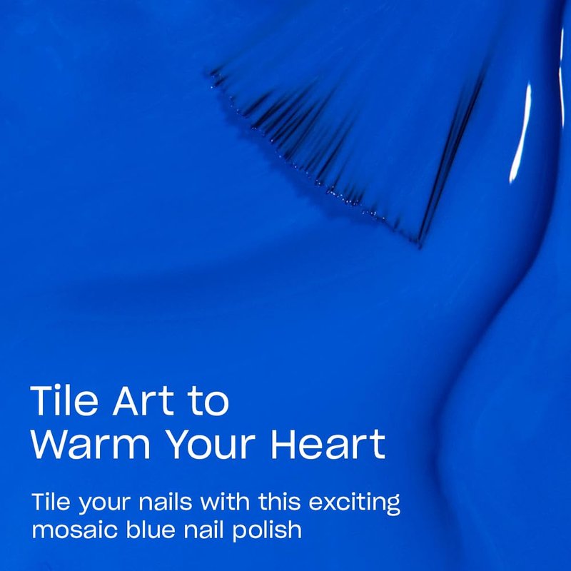 OPI Nail Lacquer Tile Art to Warm Your Heart | Opaque Bright Blue Crème Chip Resistant Nail Polish | Lisbon Collection