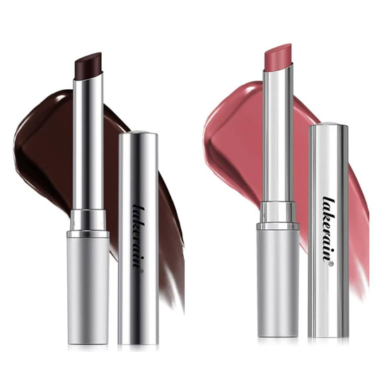 2PCS Honey Lipstick Balm,Deep Moisturizing Black Cherry Tint Lip Balm, Nourishing Honey Noir Lipgloss, Pink Lip Tint,Nourishing and Hydrating Lip Gloss for All Skin Tones (Black & Pink)