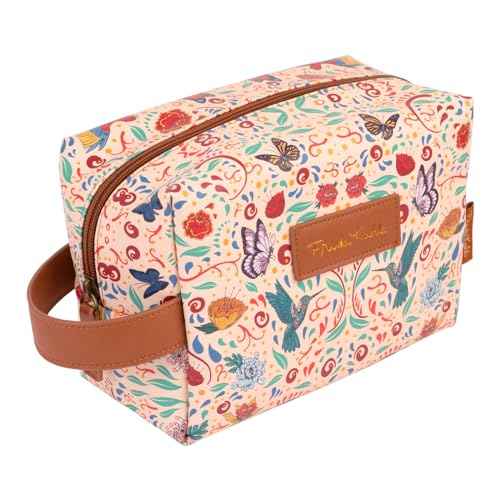 Grupo Erik Frida Kahlo Cosmetic Case | Flower Hanging Toiletry Bag, Waterproof PU Case, Travel Makeup Bag, Travel Toiletry Bag, Frida Kahlo Bag