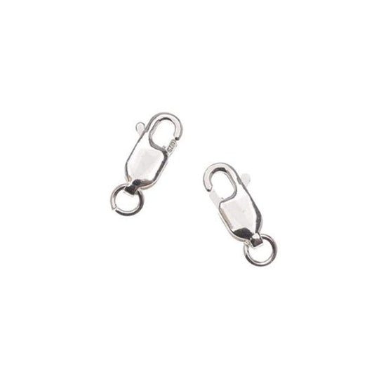 Beadaholique SS/301 Sterling Straight 2-Piece Lobster Clasps, 10mm, Silver