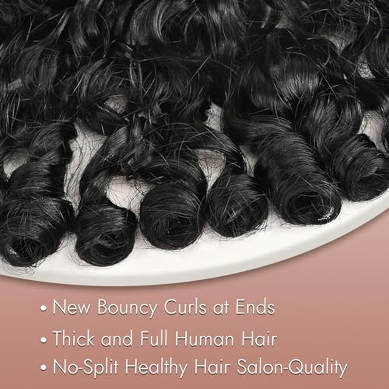 Bouncy Curly Wig Human Hair with Spiral End, 13x4 Lace Frontal Burmese Curly Bob Wigs, Water Wave Brazilian Pre Plucked Wigs for Black Women Natural Color 16 Inch