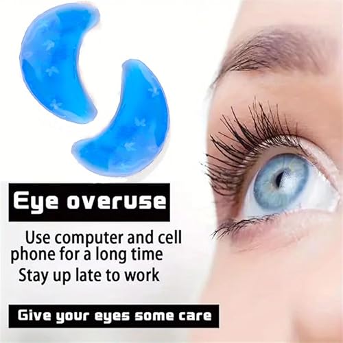 Reusable Hot and Cold Gel Eye Patches for Puffy Eyes, Multi-Color Glitter, Cooling Therapy Eye Mask, 5 Pairs (Star Model)