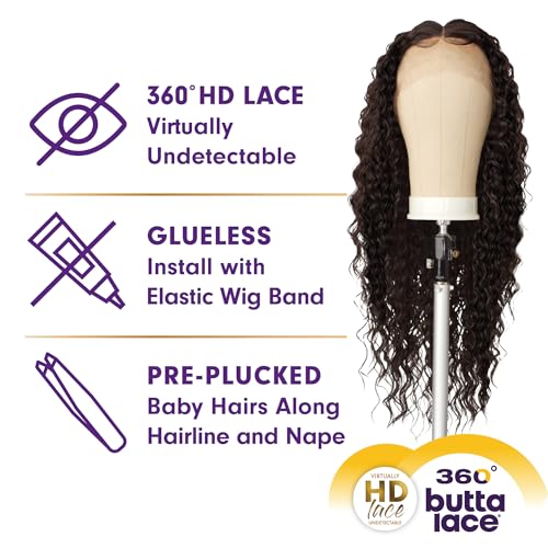 Sensationnel Butta 360 Lace Wigs - Unit 4 Wider Parting 360 Degree Lace Glueless Synthetic Preplucked Hairline (SH/BERRY)