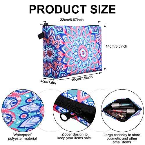 Sanwuta 12 Pieces Cosmetic Bags Makeup Bags Printed Roomy Toiletry Bag Waterproof Beauty Bag Organizer Pouches with Zipper Makeup Accessories for Women(Classic Style)