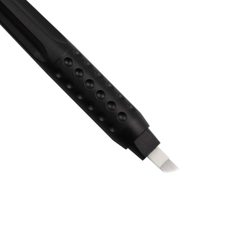 10pcs Disposable Microblading Manual Pen With Needle and Cap Permanent Makeup 14 Slope Blades 0.25MM,disposable blister package
