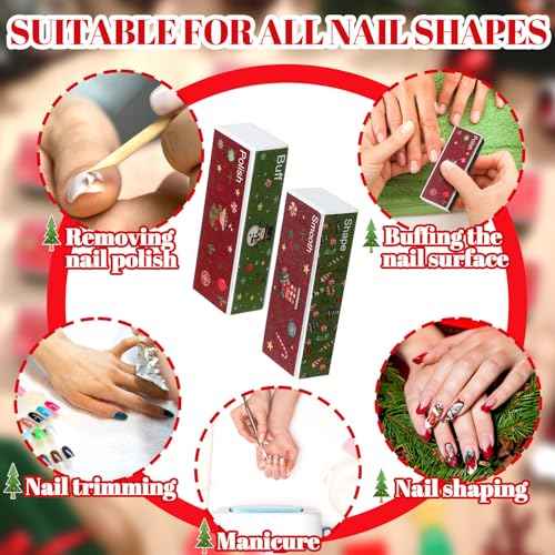 50 Pcs 4 Way Nail Buffer Block Shine Buffers Blocks Files for Natural and Acrylic Nails Smoother Buffing Block Polisher Fingernail File Buffer Christmas Gifts Christmas Stocking Stuffers
