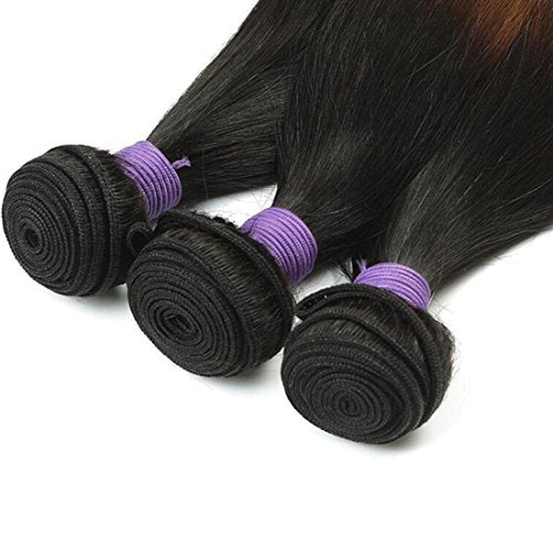 CRANBERRY Hair Brazilian Virgin Human Hair One Bundle 1B/4/30 Straight Ombre Hair 26inch Bundle 100% Unprocessed Human Hair Weave Extension Weft 95-100g/pc