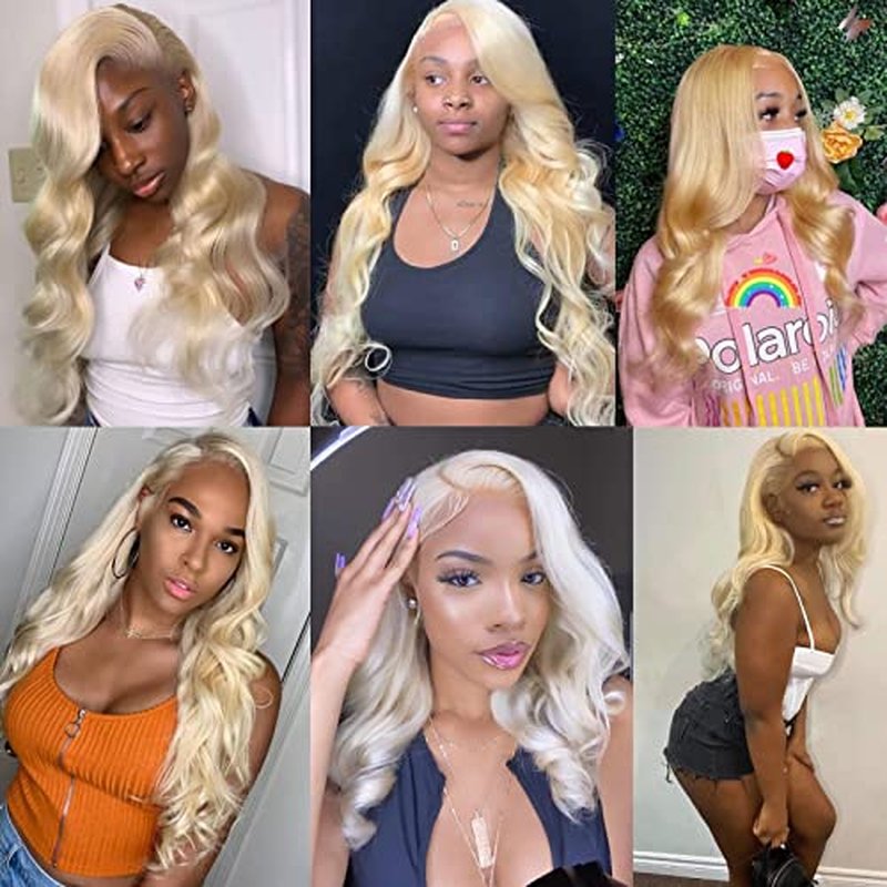 613 Lace Front Wig Human Hair 22inch 13x4 Blonde Wig Human Hair 100% Blonde Lace Front Wigs Human Hair 180% Density Premium 613 HD Lace Frontal Wig Pre Plucked