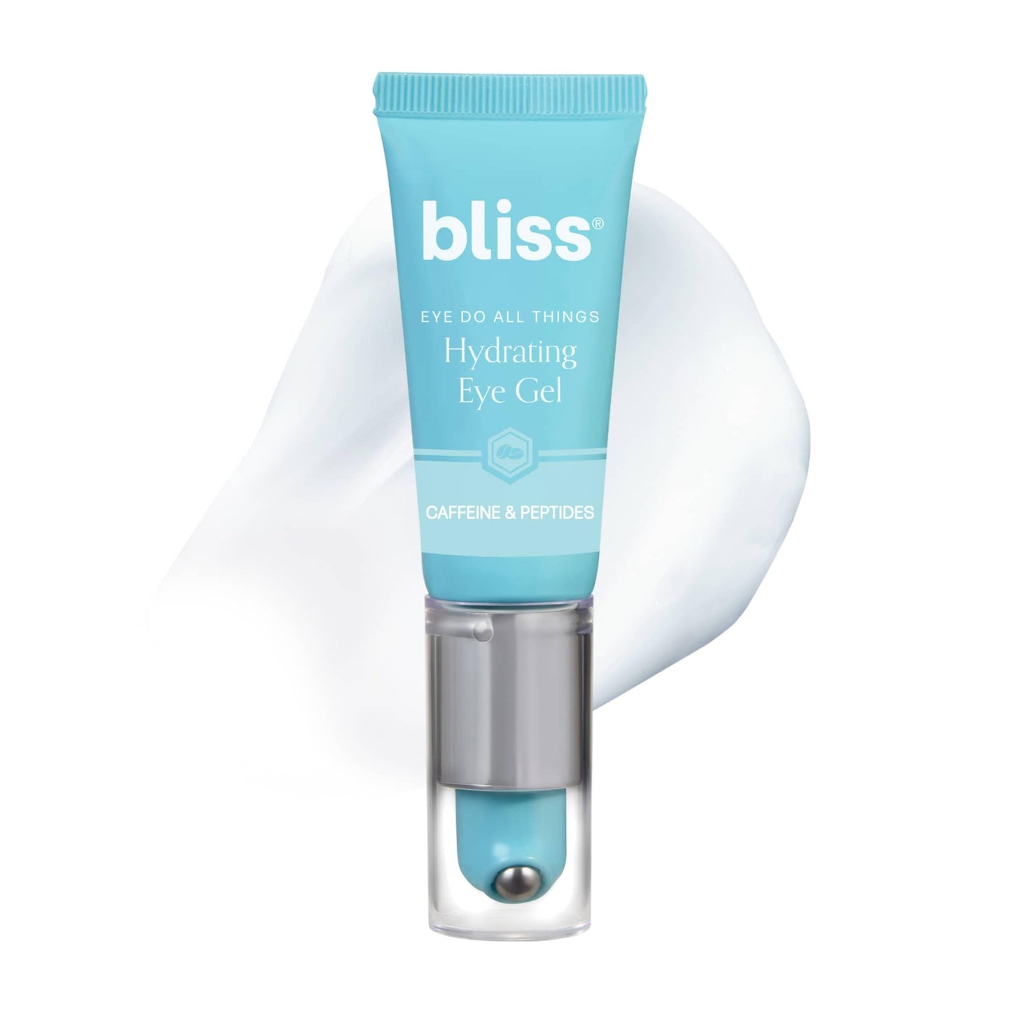 Bliss Eye Do All Things Eye Gel for Puffiness & Dark Circles, Cooling Rollerball Eye Cream with Caffeine & Peptides| Hydrates & Brightens & Depuffs Tired Looking Eyes, 0.7 fl oz