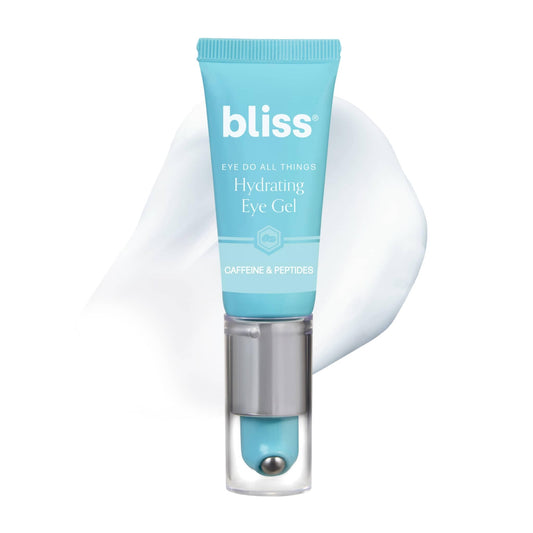 Bliss Eye Do All Things Eye Gel for Puffiness & Dark Circles, Cooling Rollerball Eye Cream with Caffeine & Peptides| Hydrates & Brightens & Depuffs Tired Looking Eyes, 0.7 fl oz