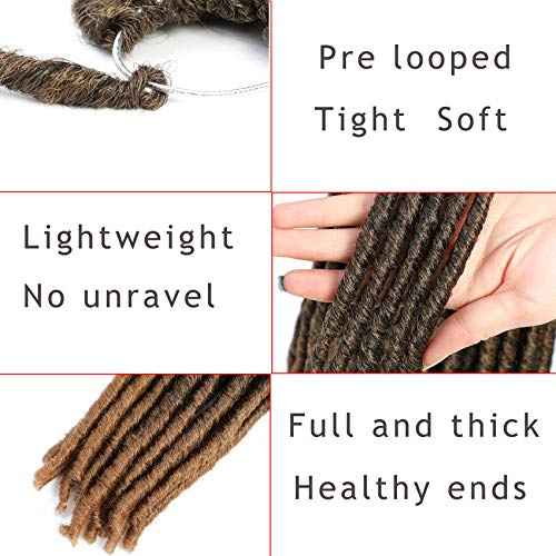 Callia Dreadlock Crochet Hair 14 Inch Dreadlocks Crochet Braids Faux Locs Crochet Hair for Black Women 6 Packs Crochet Dreadlocks Bomba Faux Locs Dread Synthetic Dreadlocks Braids T27