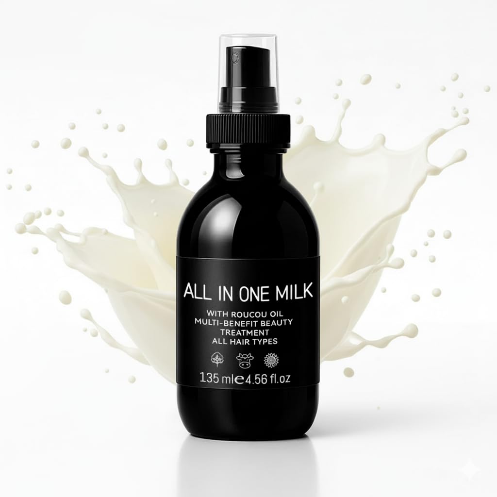 Glopink Hair Milk Spray, Nourishes Hair Detangler Conditioner, Repairs Dry, Damage & Split Brittle Strands, All in One Leave-In Mist for All Hair Types, Cruelty Free Refreshing Formula, 4.56 Fl Oz