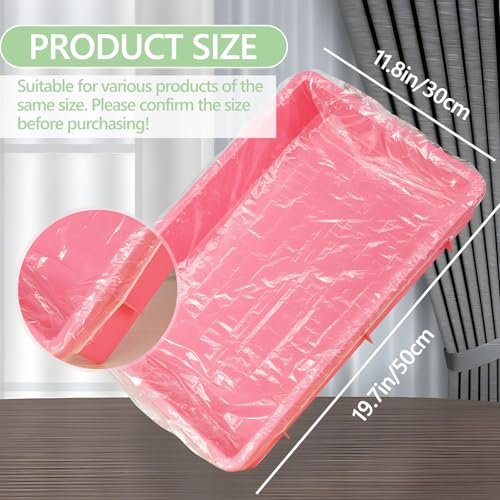 50 Pcs Disposable Tattoo Tray Covers,Salon Tray Cover,Transparent Contraction Tattoo Arm Rest Clean Plastic Pad Covers,Salon Table Station Machine Equipment Cover Wrap,Suitable for 18 x 13 Inch Trays