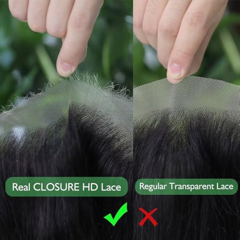 5x5 HD Lace Closure Brazilian Virgin Human Hair Straight 18 Inch Natural Black Single Knot Invisible Pre-Plucked Ultra-Thin Lace Part Closure For Black Women