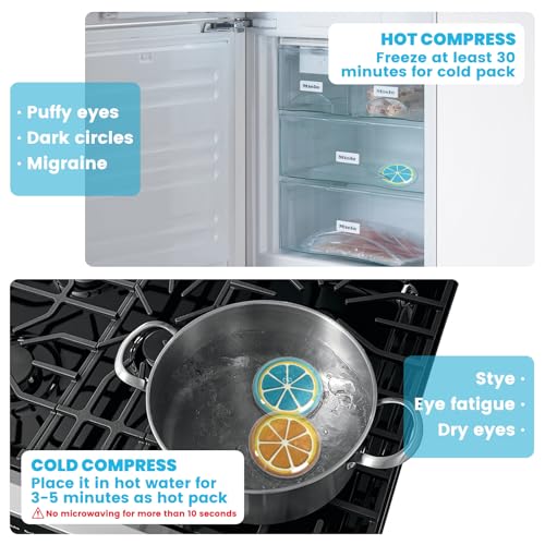 Reusable Gel Eye Ice Pack, Cooling Eye Masks for Eye Strain, Eye Swelling, Eye Redness, Puffy Eyes, Dark Circles, Smooth Fine Lines, and Eye Recover Surgery (Orange £¦ 4PCS)