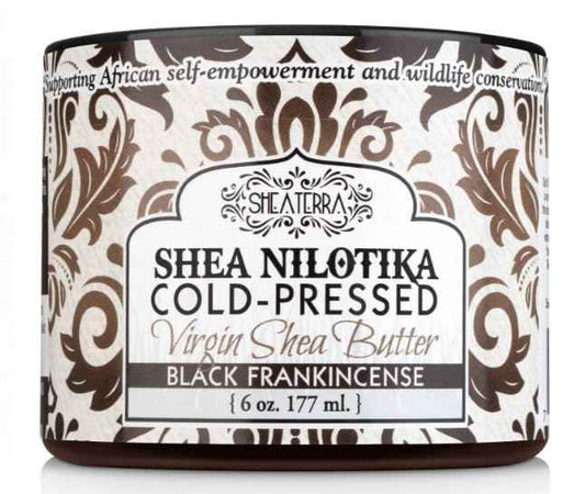 Shea Terra Shea Nilotika Virgin Shea Butter - Black Frankincense - 6 Ounce
