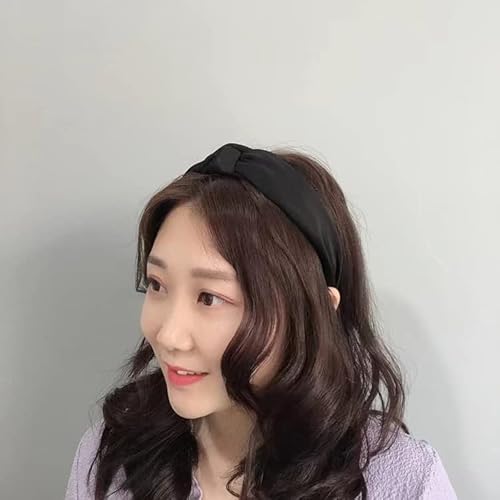 yaozeio Black Knot Headband Wide Headbands for Women Hair Accessories Head Band Hairband for Girls Knotted Headband for Women