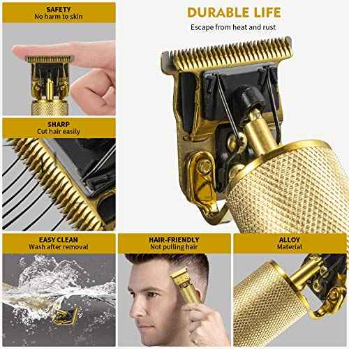 Professional Electric Hair Trimmer, 0mm Baldheaded Hair Clippers for Men Barber Grooming Cordless Rechargeable Close Cutting T-Blade Trimmer Haircutting Beard Shaver Barber (Christmas Gift for Men)