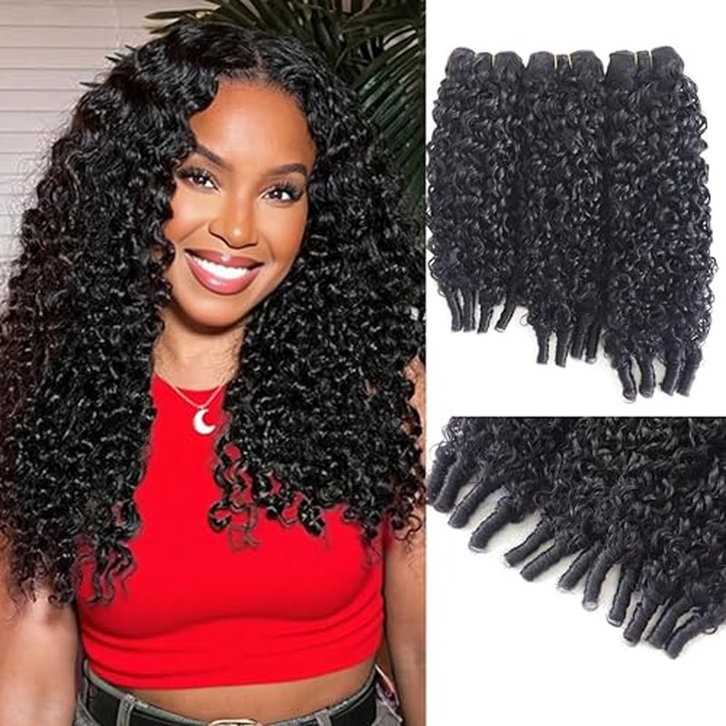 Burmese Curly Bundles Human Hair 18 20 22 Inch 3 Bundles 100% Unprocessed Quick Weave 3c4a Burmese Raw Hair Extension Real Human Hair Water Wave with Spiral Curly End Natural Black