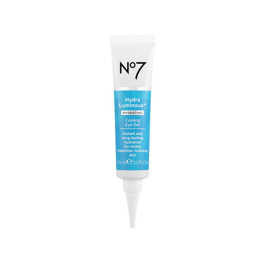 No7 HydraLuminous+ Cooling Under Eye Gel - Hydrating Eye Gel to Smooth Dry, Fine Lines with Hyaluronic Acid & Vitamin B3 Niacinamide - Reveals Visibly Healthier-Looking Skin (0.5 Fl Oz)