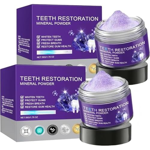 2 Pcs Teeth Restoration Mineral Powder Mineral whitening for Freshen Breath Whitening Natural Teethrestoration Powder Effective in Strengthening and Gums