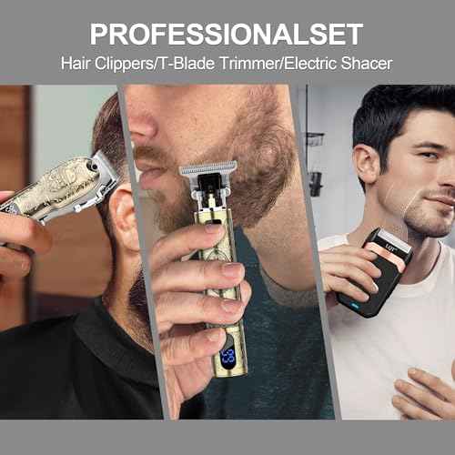 Hair Clippers Set for Men, Hair Clipper Trimmer with LED Display, Professional Cordless Hair Clipper Shaver Beard Trimmer, Hair Cutting Machine for Men, Holiday Gift for Him Father's Day Gift