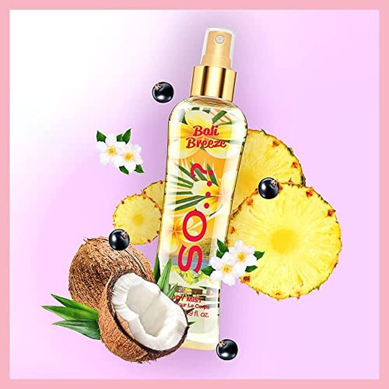 So¡¦? Bali Breeze Body Mist - Perfume for Women with Tropical Aroma - Body Spray for Women with Coconut, Almond and Vanilla Notes - 6.9 oz
