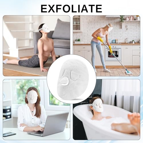 Face Steam Towel with Headband. Reusable Facial Steamer Spa Towels for Women Girls. 2-in-1 Care. Steam Serum Cream Absorption. Cool Calming Moisturizing