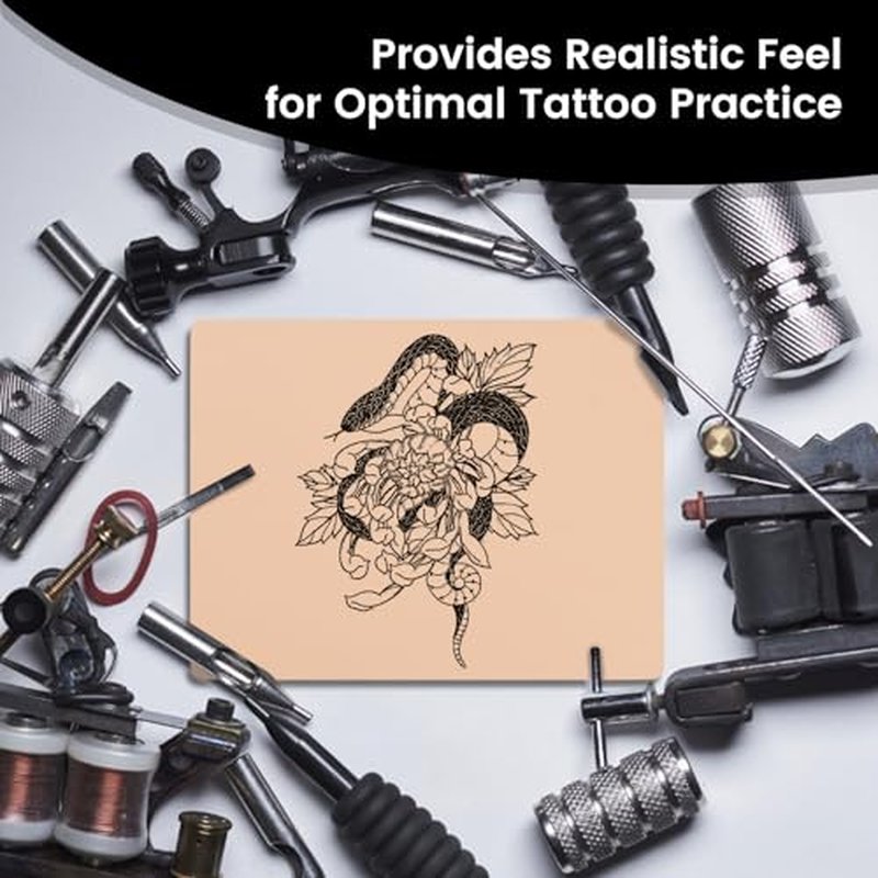 8PCS Tattoo Skin 3MM - 6¡¿8" Realistic Double Sided Fake Skin with 3mm Thickness, Ideal for Beginner and Pro Tattoo Artists - Soft Skin with Realistic Feel, Tattoo Supplies