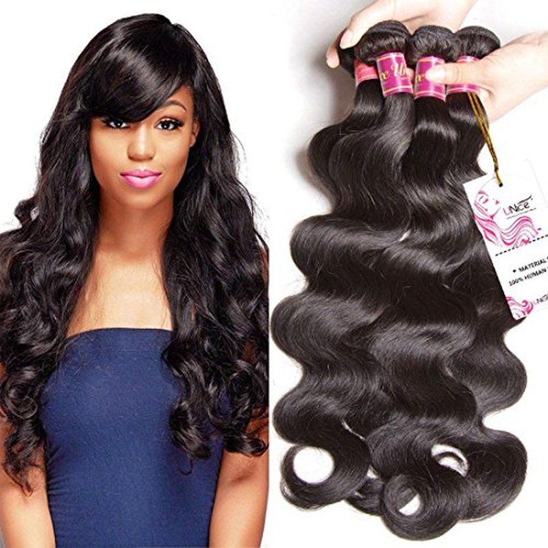 UNice Hair Icenu Series 10A Brazilian Body Wave Virgin Hair 3 Bundles 100% Human Hair Weave Extensions Natural Color 95-100g/piece (10 12 14)