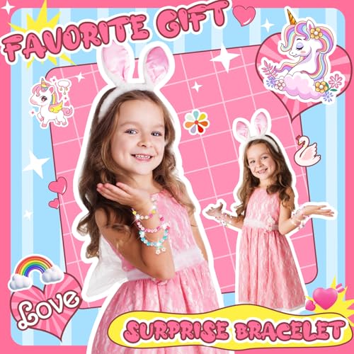 Unicorn Bath Bombs for Kids Girls with Bracelet Inside, sanyi Bubble Bath Toys Birthday Stocking Stuffers Christmas Gifts for 4 5 6 7 8 Year Old Girl Daughter Granddaughter