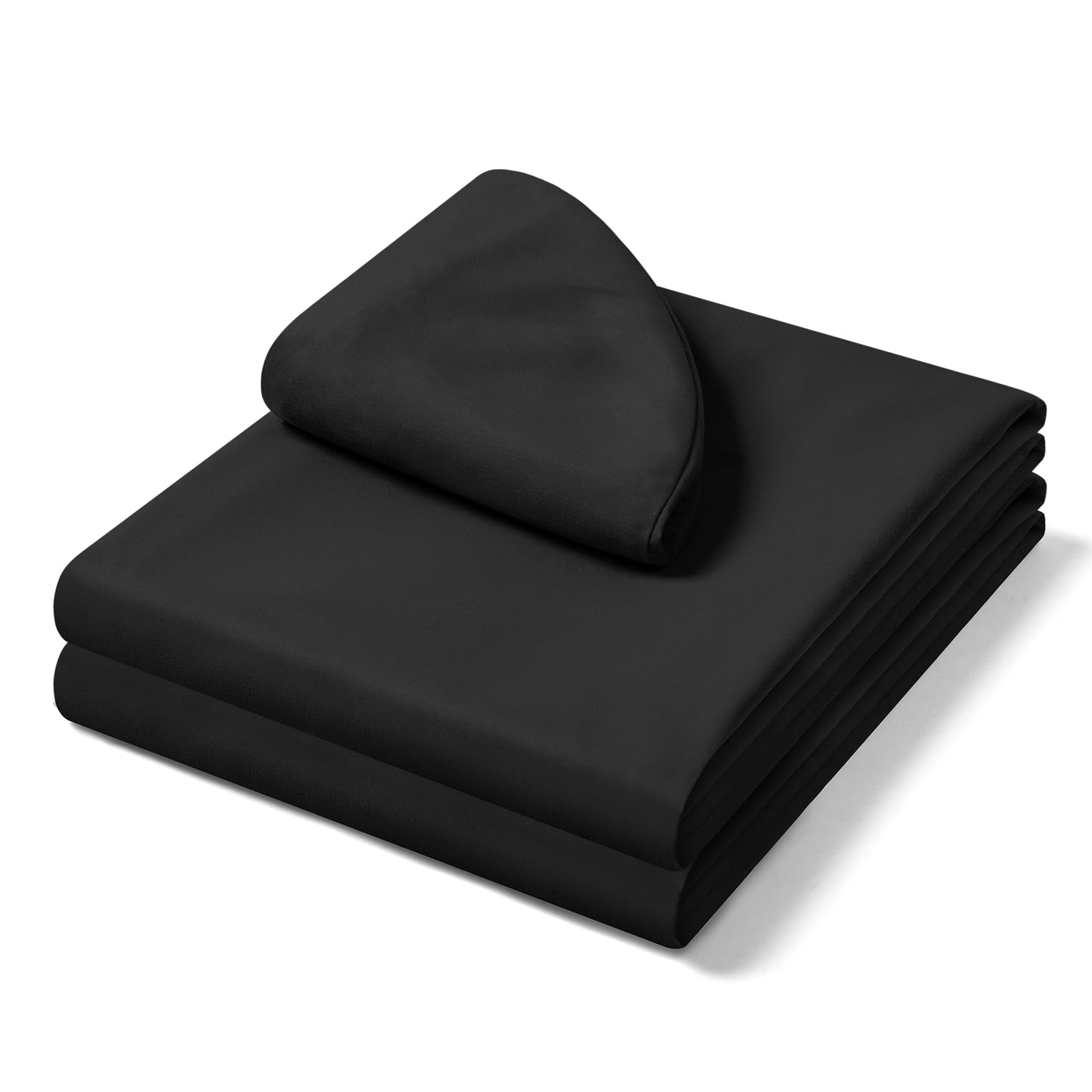 Comfyanno 3-Piece Massage Table Sheets Sets, Stain & Oil Resistant, Soft Microfiber, Quick Drying, Professional Spa Therapy Bed Sheets, Includes Flat & Fitted Sheet, Face Cradle Cover - Black
