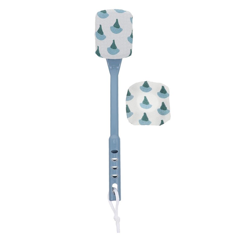 Beatifufu Long Handle Back Bath Brush 15.74 Inch with Soft Scrubbing Cloth for Deep Cleansing Exfoliating Massage Skin Care Bathing Accessory