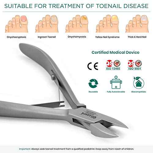 Ingrown Nail Clippers for Men with Ingrown Toenails ? Blizzard Podiatrist Toenail Clipper Set German Forged ? 6 inch Professional Nail Cutter ? Straight Head Podiatry Nipper Nail Kit - Hospital Grade